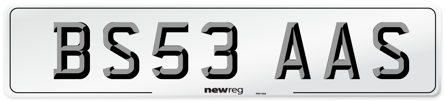 BS53 AAS Number Plate from New Reg